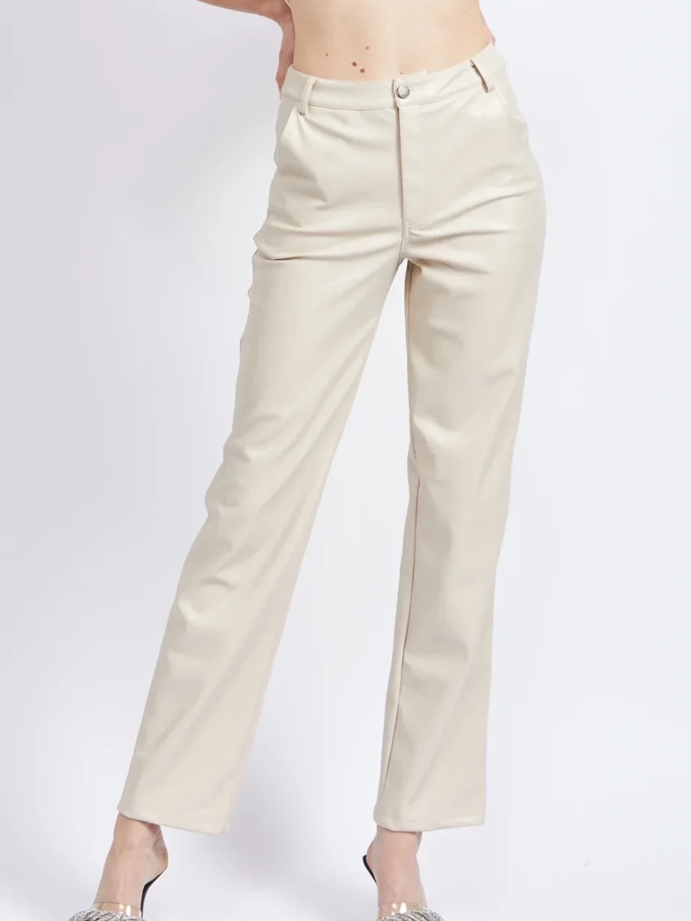 Women's Straight Leg Vegan Leather Pants